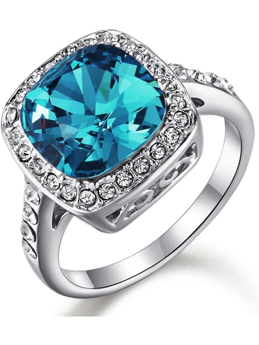 Stunning Yellow Cubic Zirconia Topaz Ring for Women - 18K Rose Gold Plated